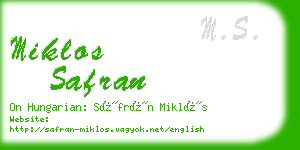 miklos safran business card